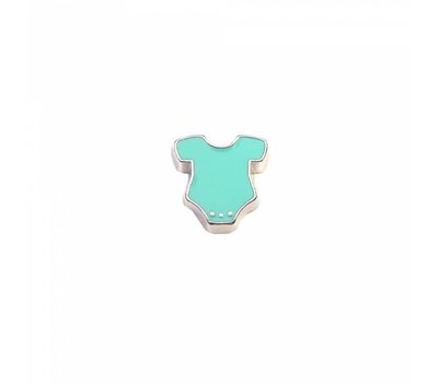Floating memory lockets Floating locket charm rompertje turquoise zilver