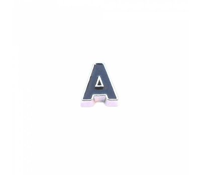 Floating Charms. Floating charm zwarte letter a voor de memory locket