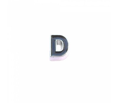 Floating Charms Floating charm zwarte letter d voor de memory locket