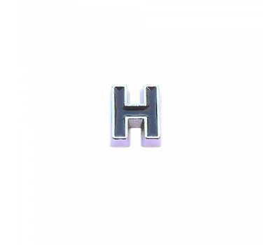 Floating Charms Floating locket charm zwarte letter H