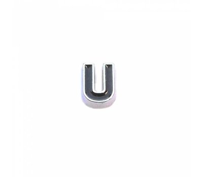 Floating Charms Floating locket charm zwarte letter U