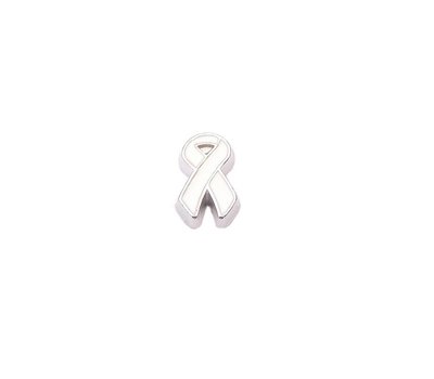 Floating Charms. Floating charm white ribbon voor de memory locket