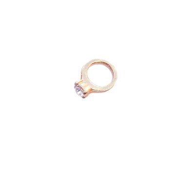 Floating Charms Floating locket charm ring met steen rose goud