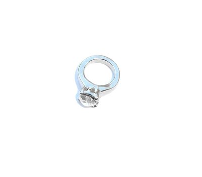Floating Charms Floating locket charm ring met steen zilver