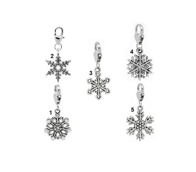 Clip on charms Sneeuwvlok dangle