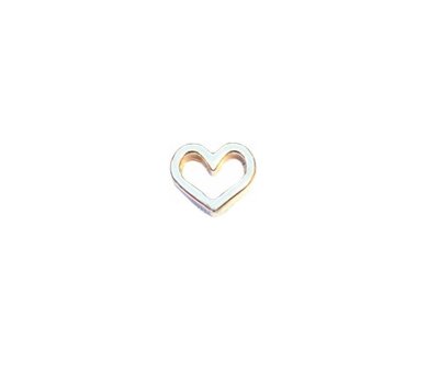 Floating Charms. Floating charm open hartje goud voor de memory locket