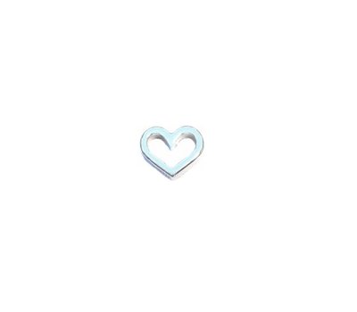 Floating Charms Floating charm open hartje zilver voor de memory locket