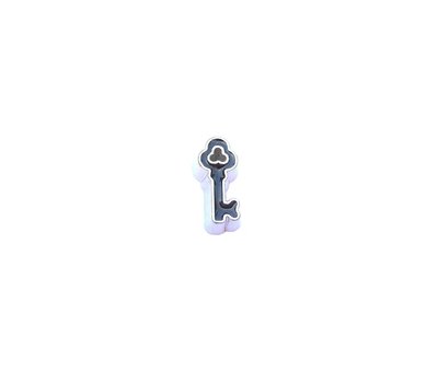 Floating Charms Floating locket charm zwarte sleutel