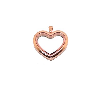 Floating locket Rosé gouden memory locket hart