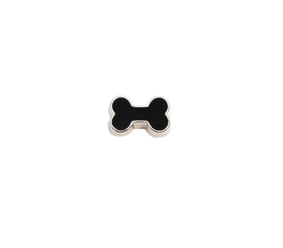 Floating Charms. Floating charm hondenbot zwart voor de memory locket