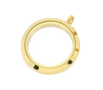 Floating memory lockets Rvs gouden memory locket rond XLarge