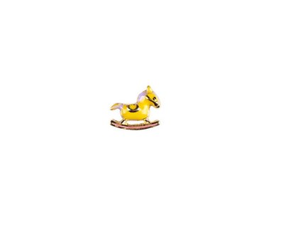 Floating Charms. Floating charm hobbelpaard geel met goud voor de memory locket