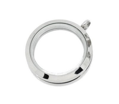 Floating locket Zilveren memory locket twist rond XL