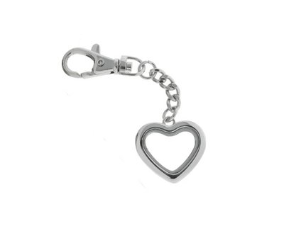 Floating locket Zilveren memory locket sleutelhanger hart