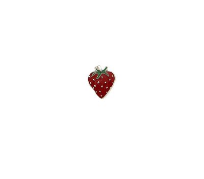 Floating Charms Floating locket charm aardbei zilver