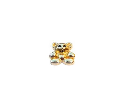 Floating Charms Floating locket charm teddy beer goud