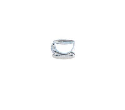 Floating Charms Floating locket charm wit koffiekopje zilver