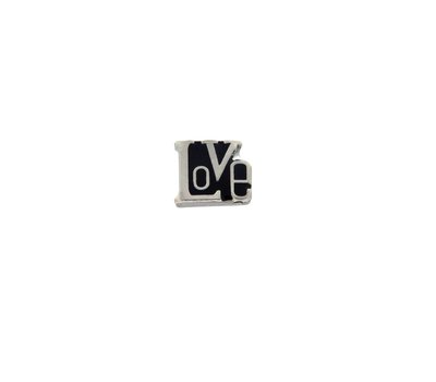 Floating Charms Floating locket charm love in zwart