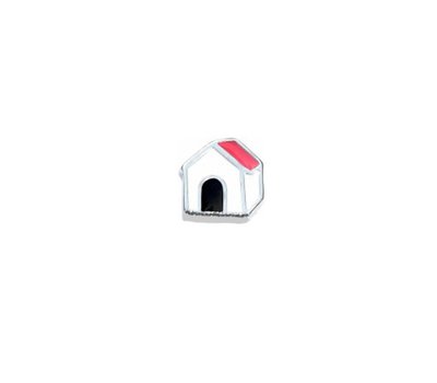 Floating Charms Floating locket charm hondenhok zilver