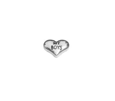 Floating Charms Floating locket charm my boys hartje zilver