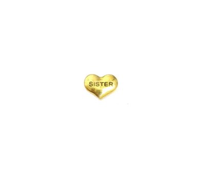 Floating Charms Floating locket charm hartje sister goud