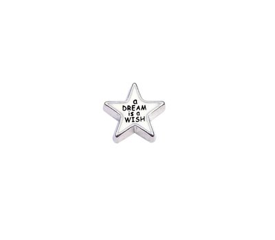 Floating Charms Floating locket charm a dream is a wish zilver