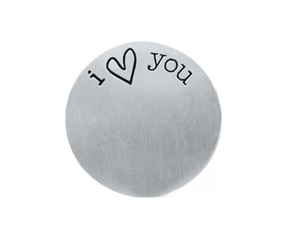 Floating locket discs Memory locket disk i love you zilver large