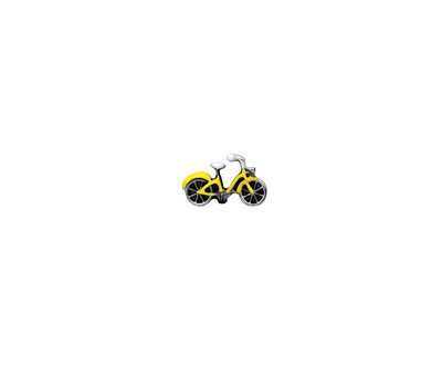 Floating Charms Floating locket charm gele fiets zilver