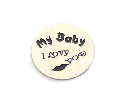 Floating locket discs Memory locket disk my baby zilver large