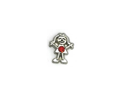 Floating Charms Floating locket charm geboortesteentje meisje juli zilver