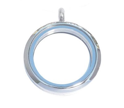 Floating locket Zilveren memory locket rond XL