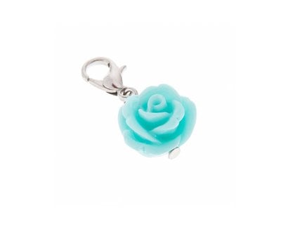 Clip on charms Roosje dangle blauw