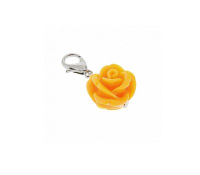 Clip on charms Roosje dangle oranje