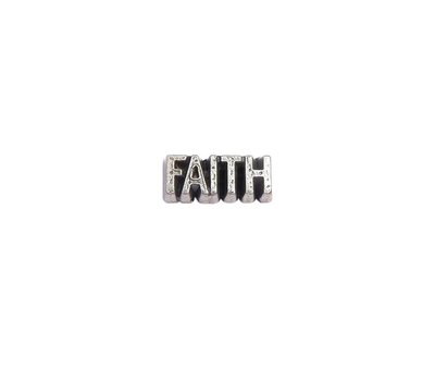 Floating Charms Floating locket charm faith zilver