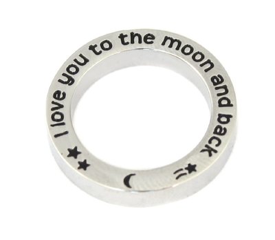 Floating locket discs Memory locket open disk to the moon zilver large