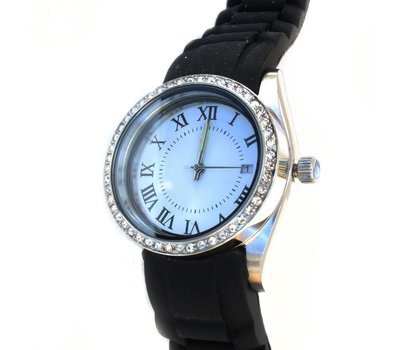Floating memory lockets Twist rvs zilveren memory locket horloge zwart