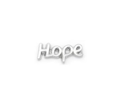 Floating Charms Floating locket charm tekst hope zilver