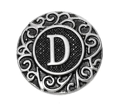 Clicks en Chunks | Click letter D zilver