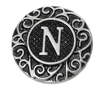 Clicks / Chunks Click letter N zilver