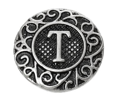 Clicks en Chunks | Click letter T zilver voor clicks sieraden
