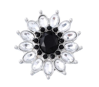 Clicks en Chunks | Click flower crystal zwart wit zilver