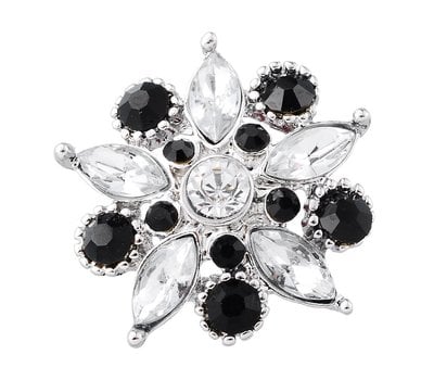 Clicks / Chunks Click star flower zwart wit zilver