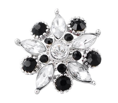 Clicks en Chunks | Click star flower zwart wit zilver