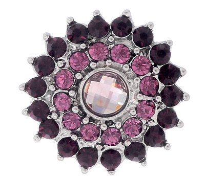 Clicks / Chunks Click bling bloem paars roze