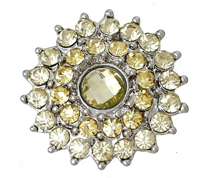 Clicks en Chunks | Click bling bloem geel zilver