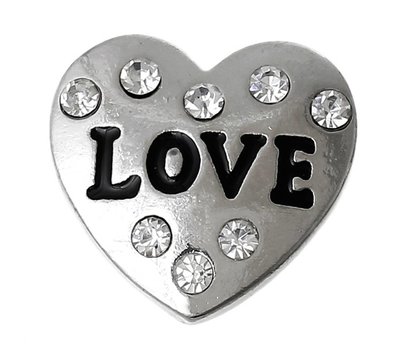 Clicks en Chunks | Click hart love crystals zilver