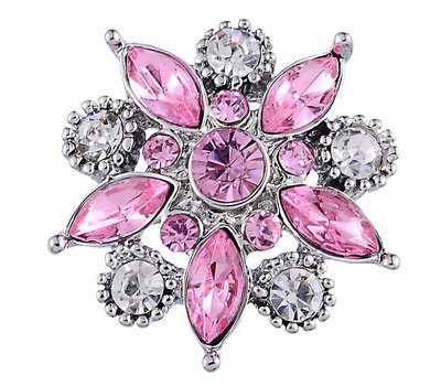 Clicks en Chunks | Click star flower roze wit zilver