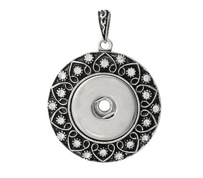 Clicks Sieraden Clicks hanger met hart patroon en crystals