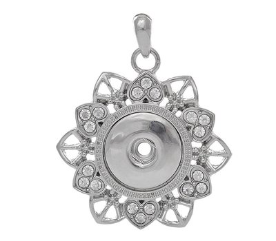 Clicks Sieraden Clicks hanger bloem met crystals zilver