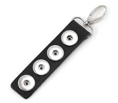 Clicks Sieraden Clicks sleutelhanger leer zwart